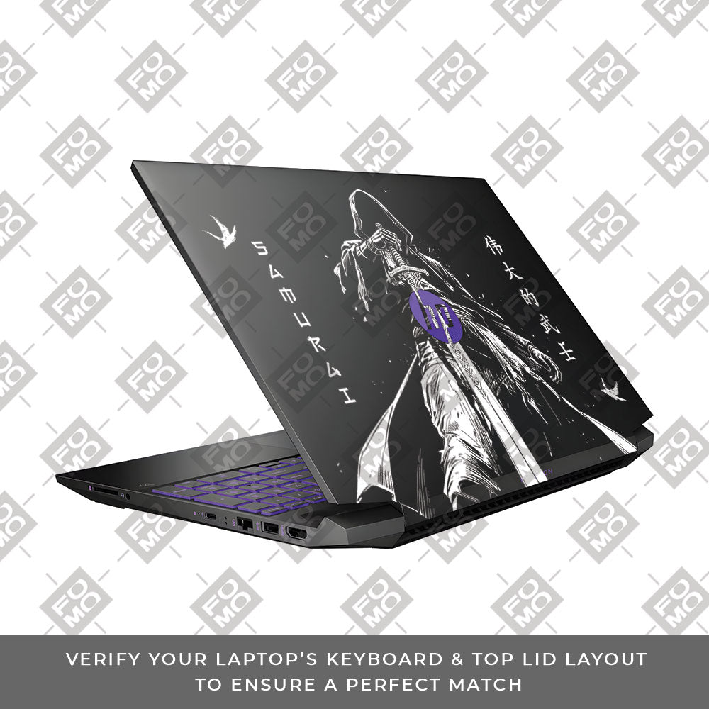 Transparent Ghost Samurai HP Pavilion Gaming 15 EC Series Laptop Skin