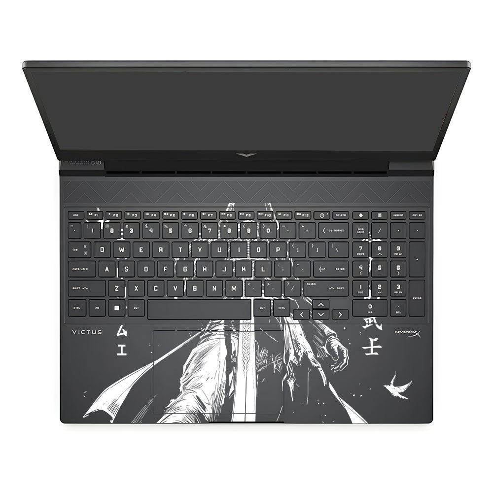 Transparent Ghost Samurai HP Victus Laptop Skin