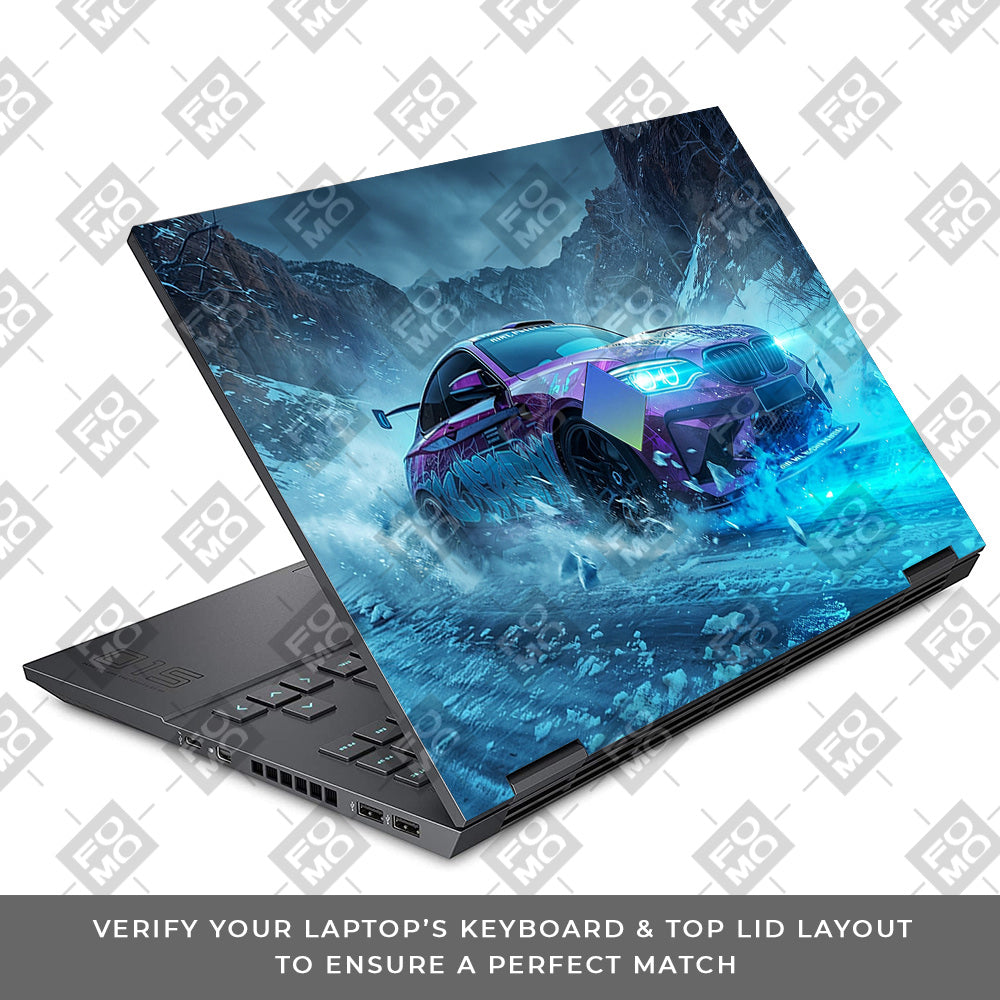 BMW Neon Drift HP Omen 15 Laptop Skin