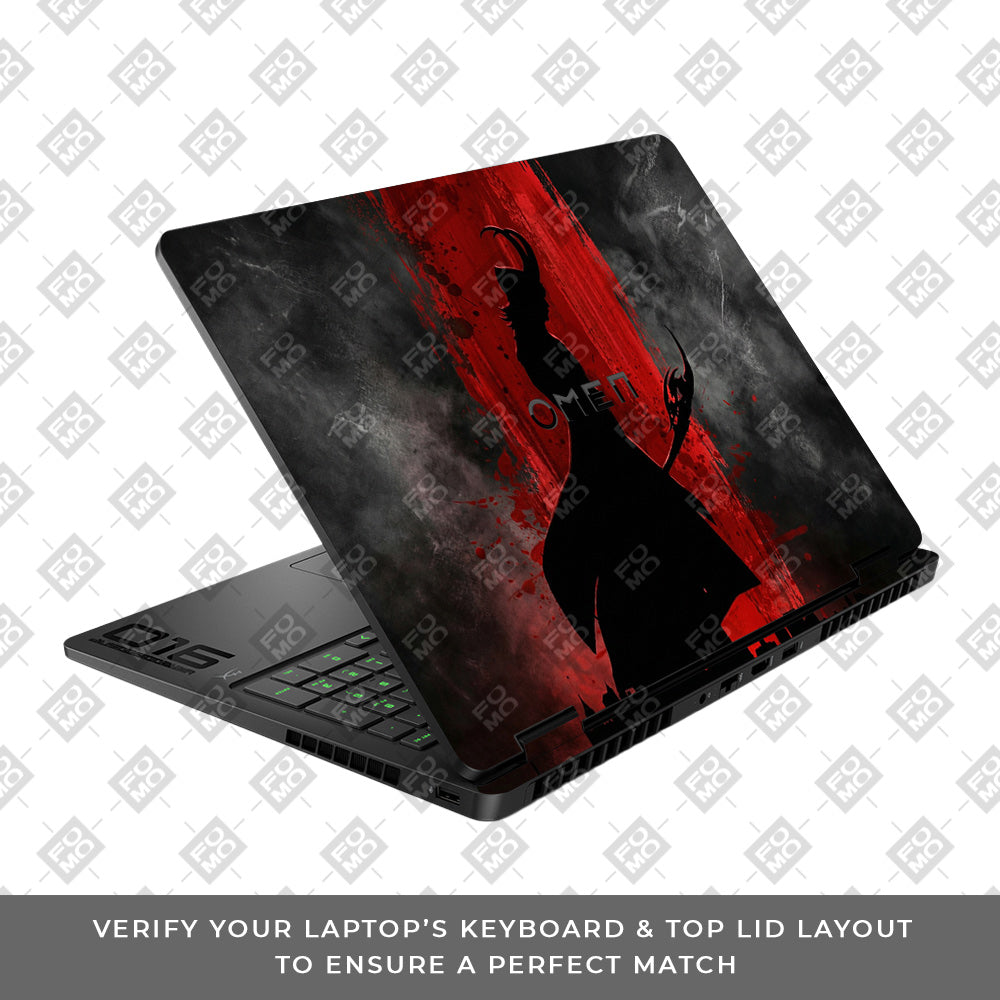 Loki Silhouette Red Strike HP Omen Gaming 16 2025, 2026 Laptop Skin