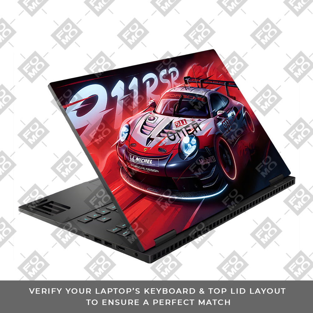Porsche 911 RSR HP Omen Gaming 16 Laptop Skin