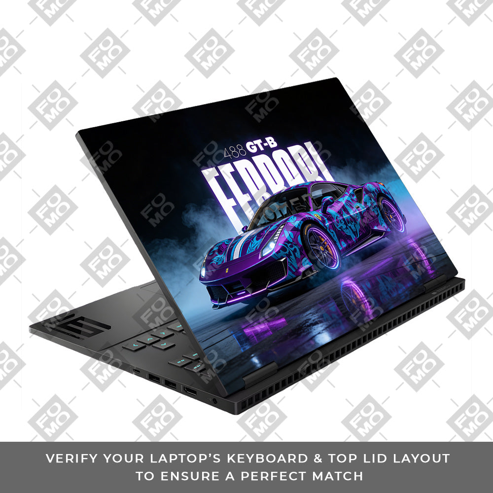 Psycho Drive Ferrari 488 HP Omen Gaming 16 Laptop Skin