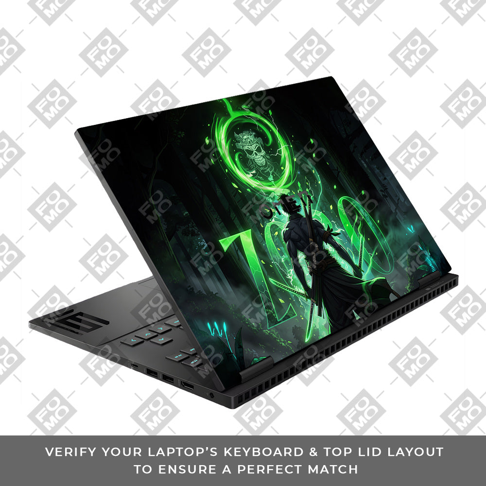 Zoro Green Aura HP Omen Gaming 16 Laptop Skin