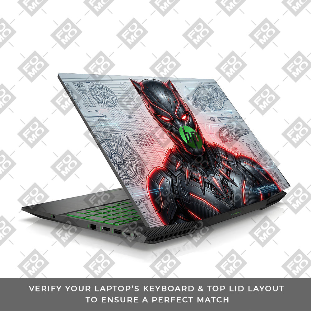 Black Panther Vibranium Tech HP Pavilion Gaming 15 CX Series Laptop Skin