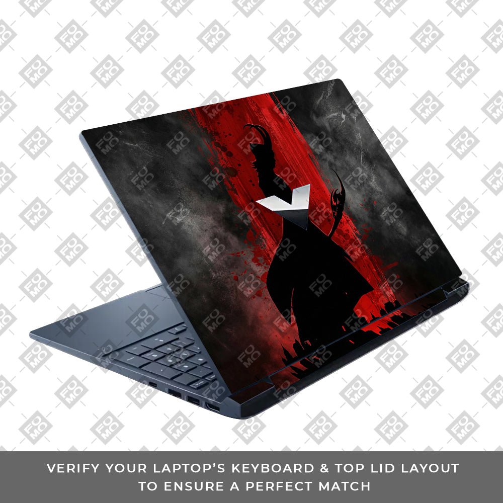 Loki Silhouette Red Strike HP Victus Laptop Skin