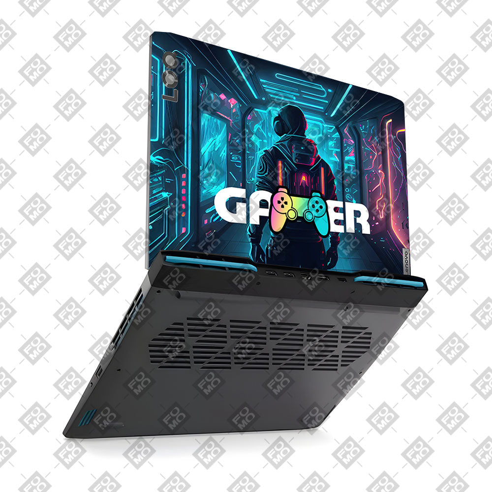 Gamer in Glowing Background Lenovo LOQ 2023 15IRH8, 15APH8 Laptop Skin