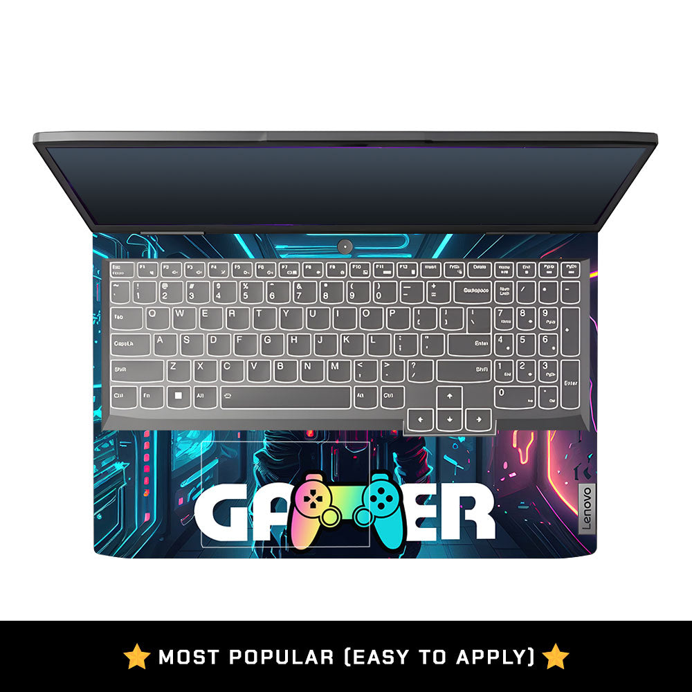 Gamer in Glowing Background Lenovo LOQ 2023 15IRH8, 15APH8 Laptop Skin
