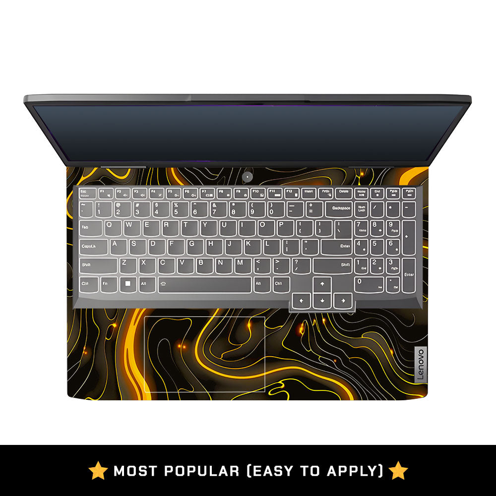 Golden Lava Waves Lenovo LOQ 2023 15IRH8, 15APH8 Laptop Skin