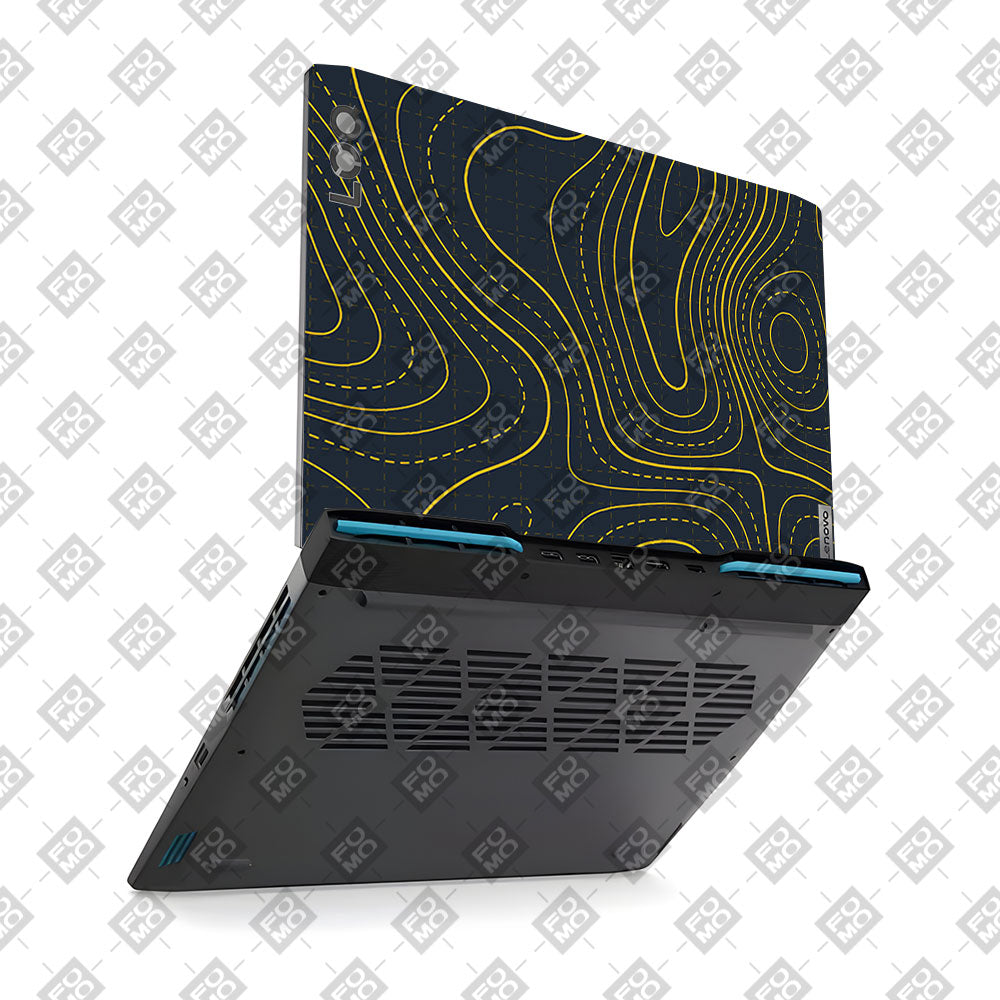 Yellow Contour Lines Lenovo LOQ 2023 15IRH8, 15APH8 Laptop Skin