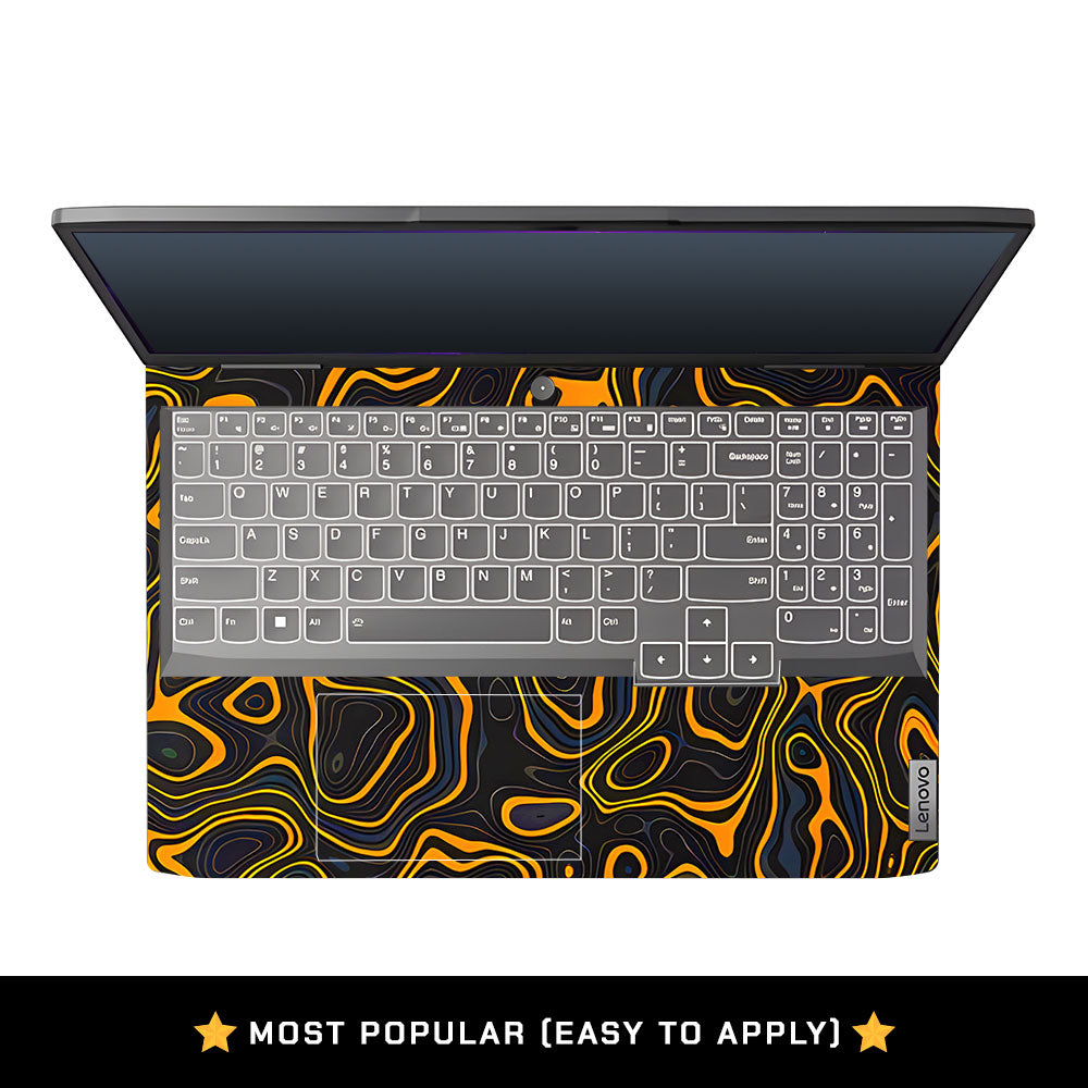 Amber Topographic Waves Lenovo LOQ 2023 15IRH8, 15APH8 Laptop Skin