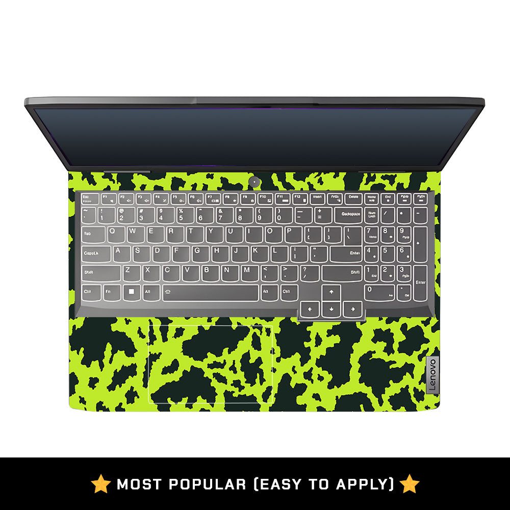 Neon Green Splatter Camo Lenovo LOQ 2023 15IRH8, 15APH8 Laptop Skin