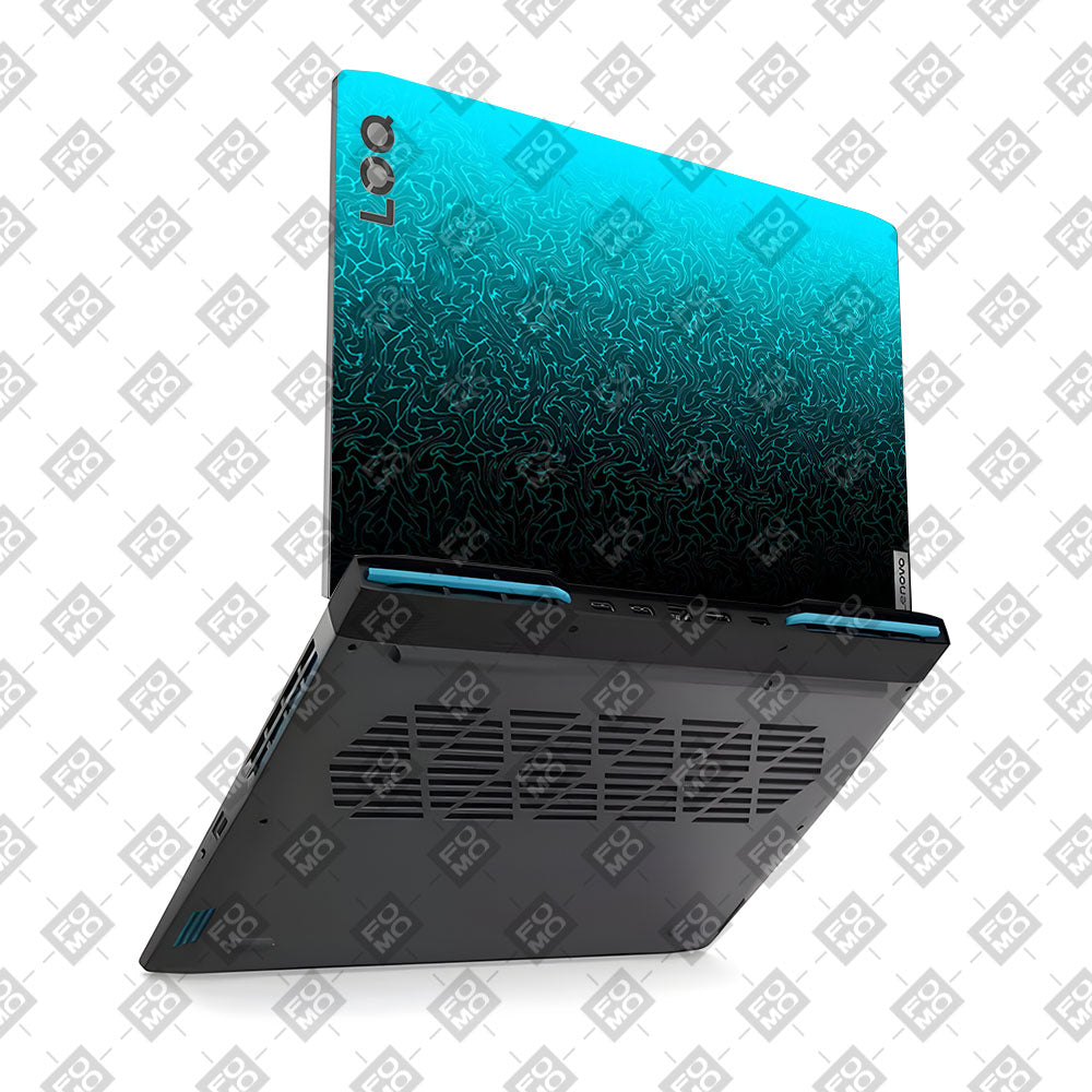 Cyan Blue to Black Gradient Lenovo LOQ 2023 15IRH8, 15APH8 Laptop Skin