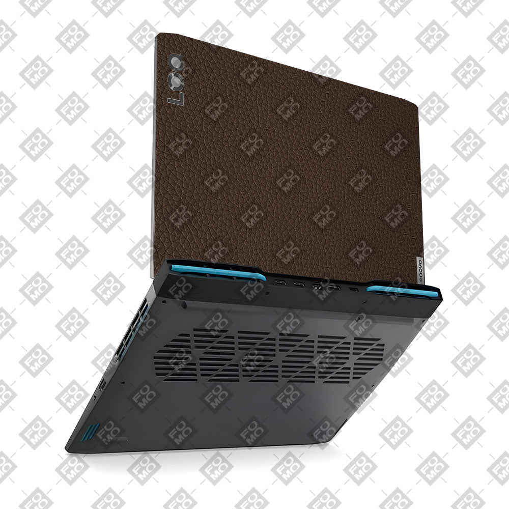 Textured Brown Leather Lenovo LOQ 2023 15IRH8, 15APH8 Laptop Skin