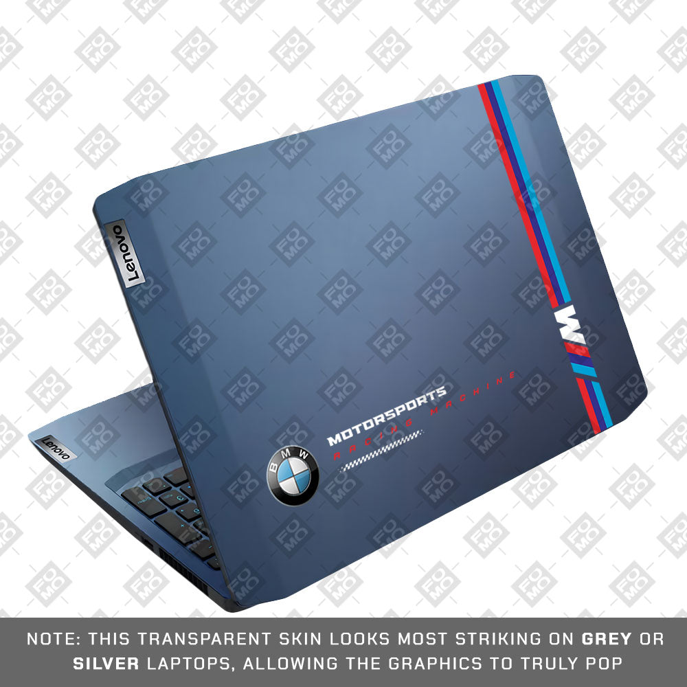 Transparent BMW Racing Graphic Lenovo IdeaPad Gaming 3 15ARH05 and 15IMH05 Laptop Skin