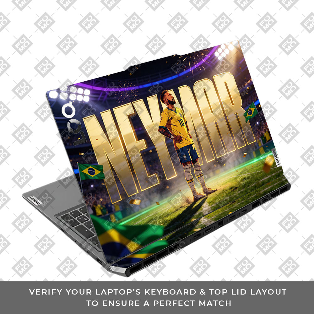 Neymar Golden Aura Lenovo LOQ 2024, 2025 3D Laptop Skin