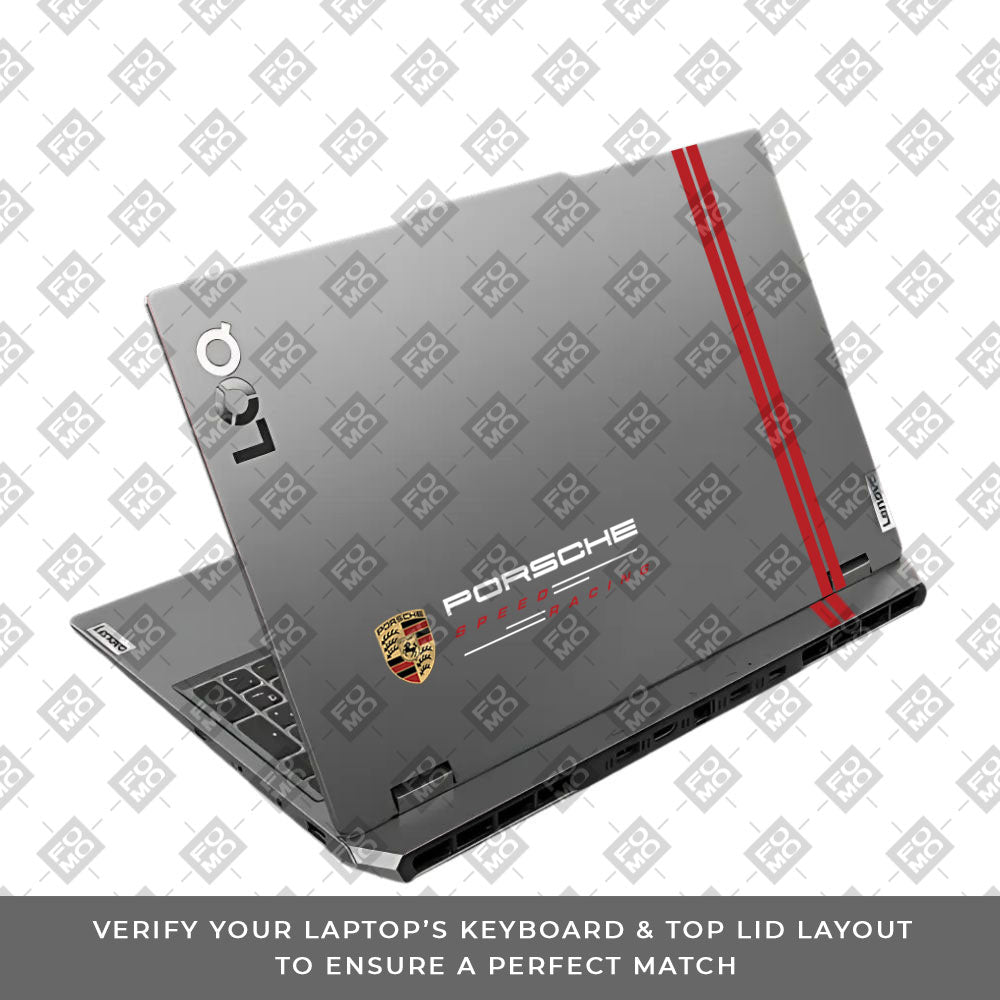 Transparent Porsche Motorsport Graphic Lenovo LOQ 2024, 2025 Laptop Skin