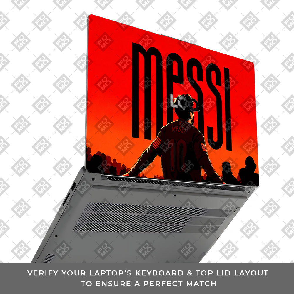 Messi Red Aura Lenovo LOQ Essential 15IAX9E 3D Laptop Skin