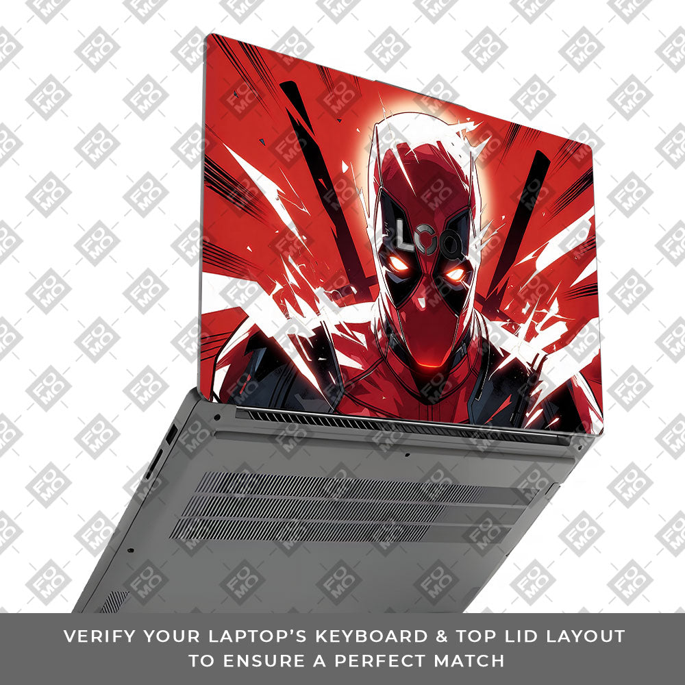 Deadpool Red Fury Lenovo LOQ Essential 15IAX9E 3D Laptop Skin