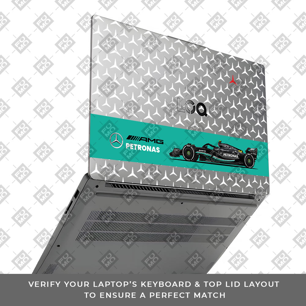 Transparent Mercedes AMG F1 Lenovo LOQ Essential 15IAX9E Laptop Skin
