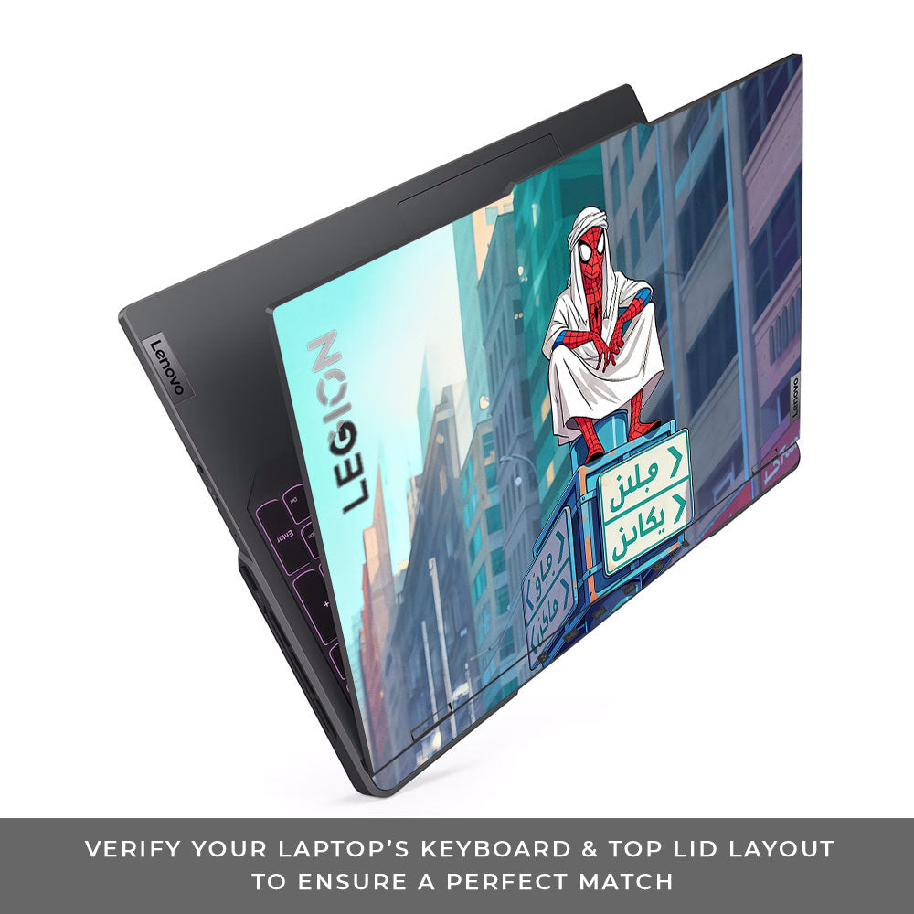 Arabian Spider Man Lenovo Legion 5 Pro 16IRX8 and 16IRX9 3D Laptop Skin