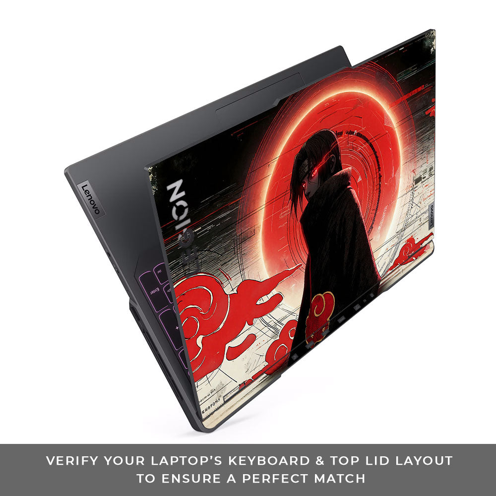 Itachi Uchiha Mark of the Akatsuki Lenovo Legion 5 Pro 16IRX8 and 16IRX9 3D Laptop Skin