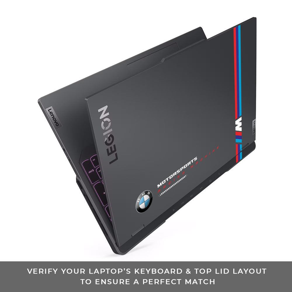 Transparent BMW Racing Graphic Lenovo Legion 5 Pro 16IRX8 and 16IRX9 Laptop Skin