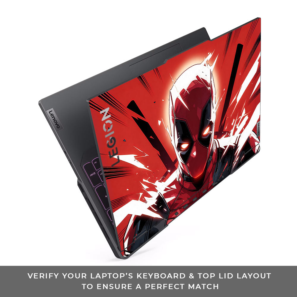 Deadpool Red Fury Lenovo Legion 5 Pro 16IRX8 and 16IRX9 3D Laptop Skin