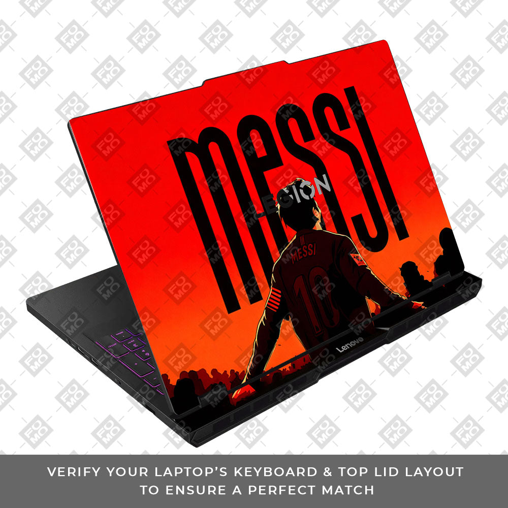 Messi Red Aura Lenovo Legion Pro 5 16AFR10 3D Laptop Skin