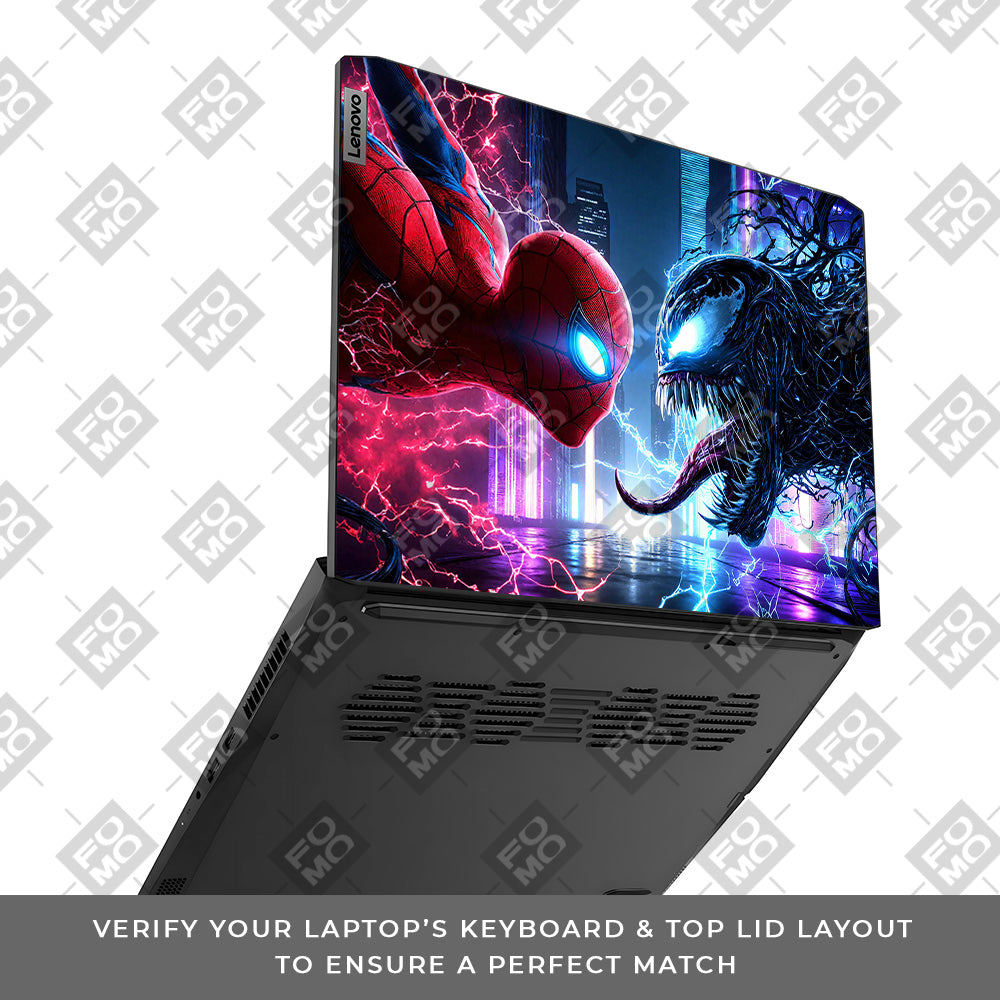 Spiderman vs Venom Showdown Lenovo IdeaPad Gaming 3 15ACH6 and 15IHU6 Laptop Skin