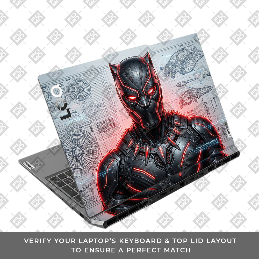 Futuristic Black Panther Lenovo LOQ 2024, 2025 3D Laptop Skin