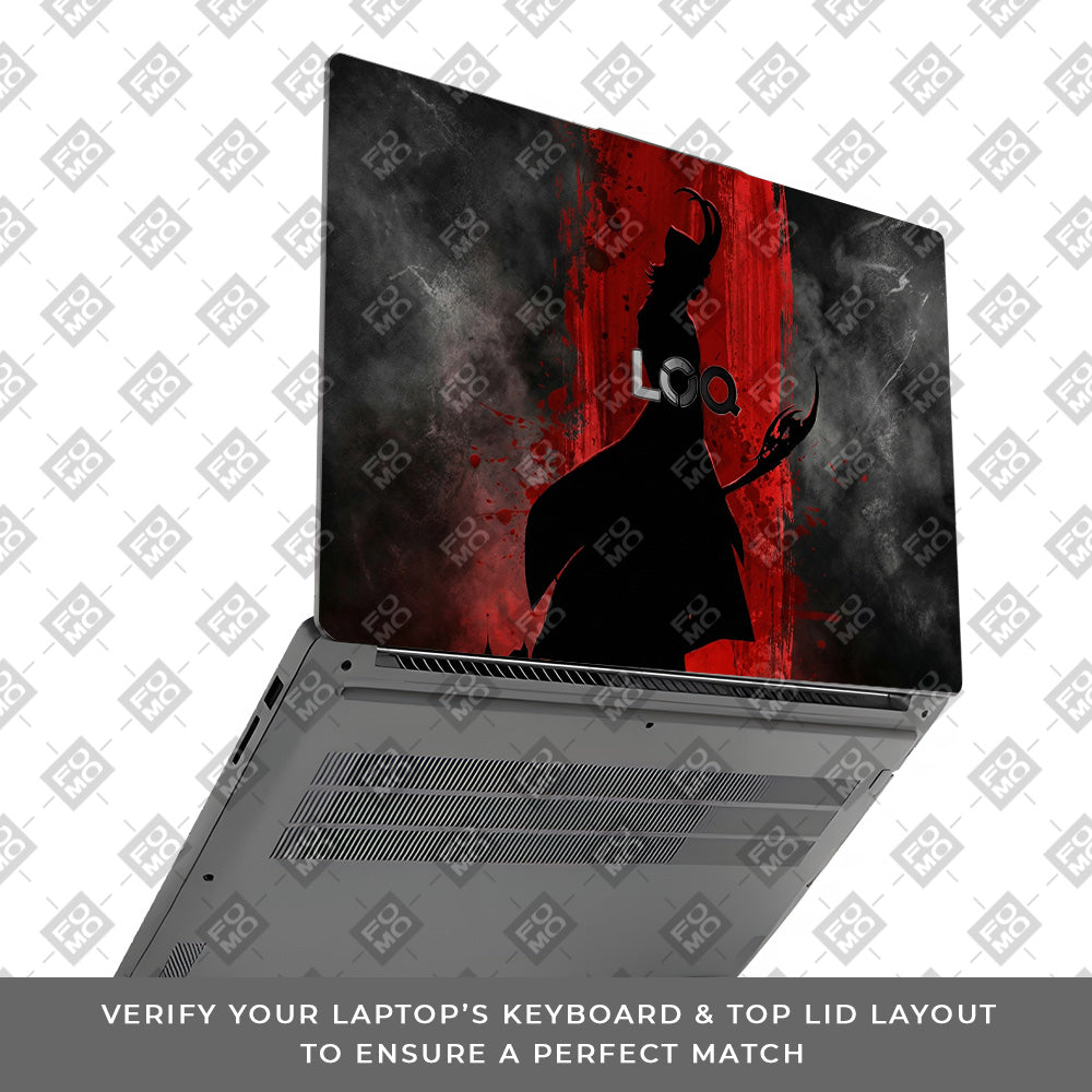 Loki Silhouette Red Strike Lenovo LOQ Essential 15IAX9E Laptop Skin