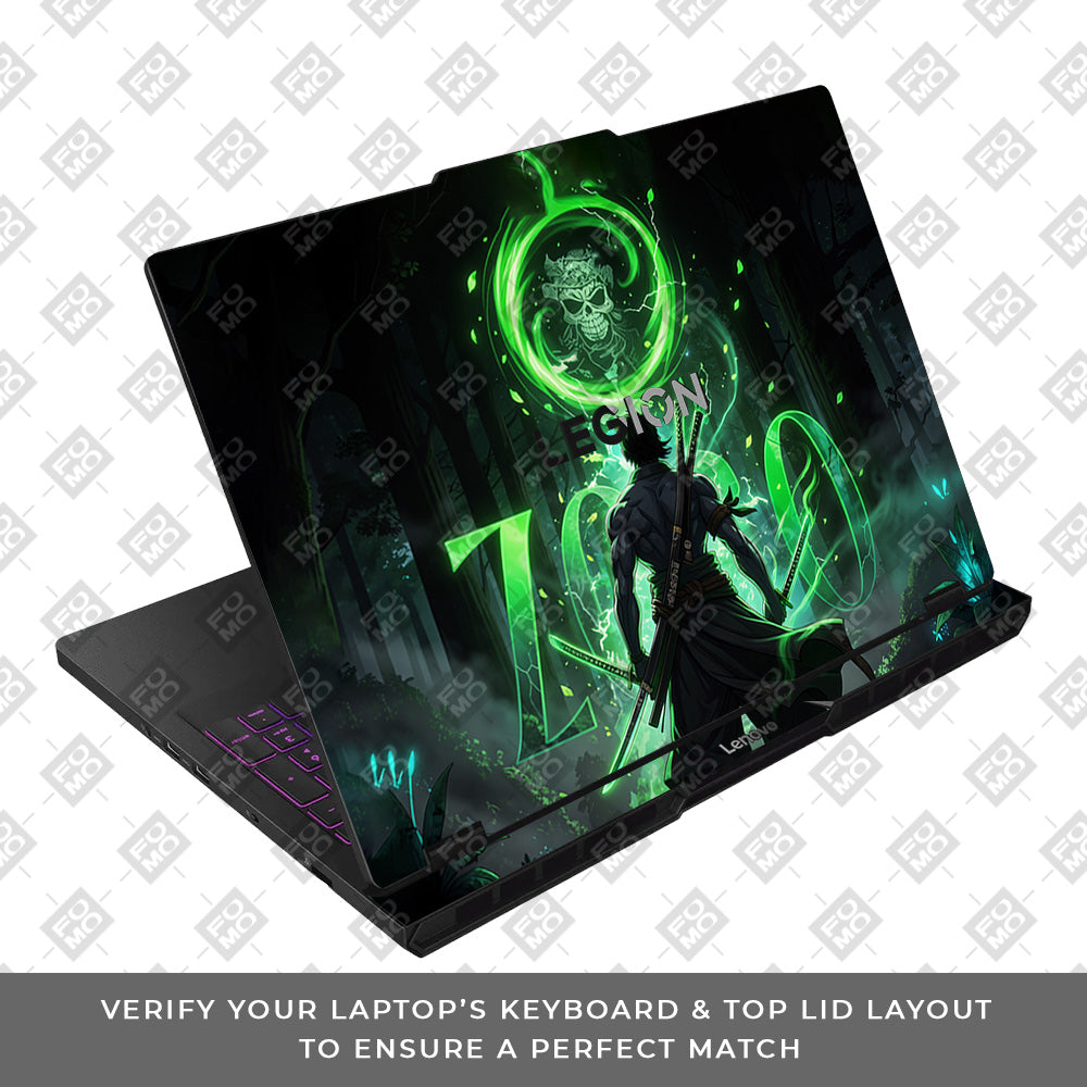 Zoro Green Aura Lenovo Legion Pro 5 16AFR10 Laptop Skin