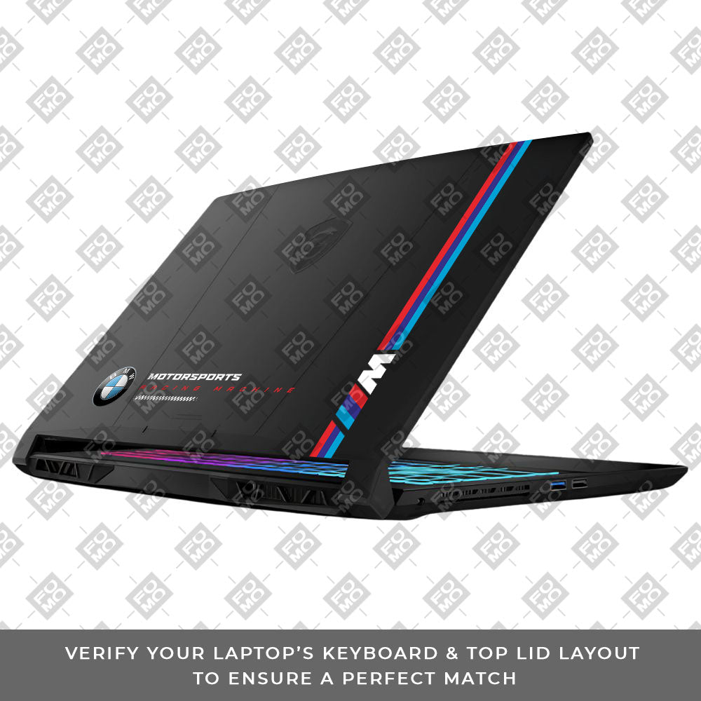 Transparent BMW Racing Graphic MSI Katana 15 B13V Laptop Skin