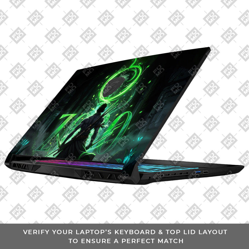 Zoro Green Aura MSI Katana 15 B13V Laptop Skin
