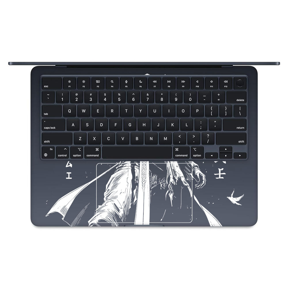 Transparent Ghost Samurai MacBook Air 13 M4 2025 Laptop Skin