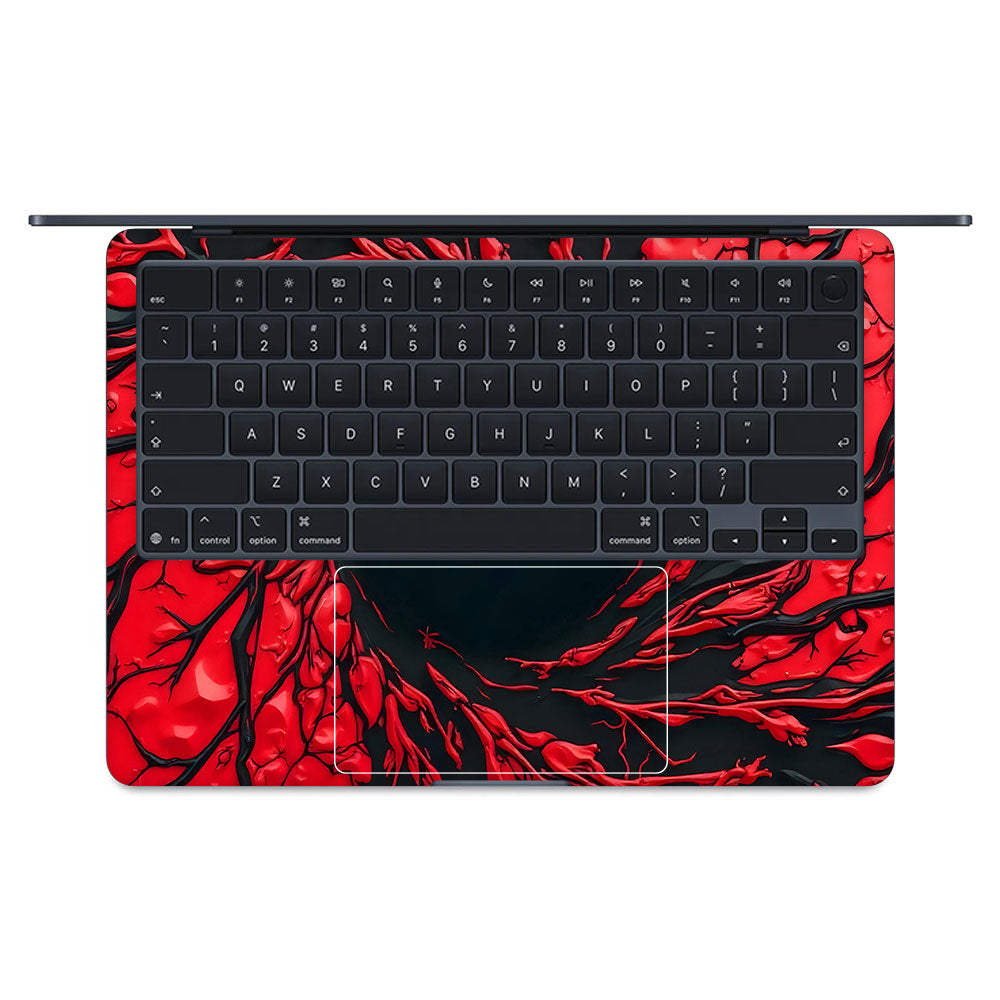 Spiderman Web Red Macbook Air 13 M5 2026 3D Laptop Skin