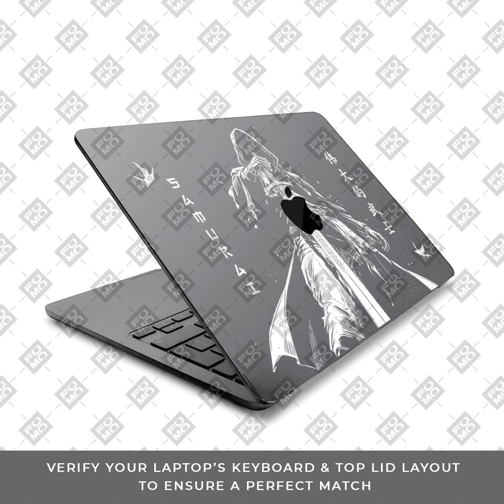 Transparent Ghost Samurai Macbook Air 13 M5 2026 Laptop Skin
