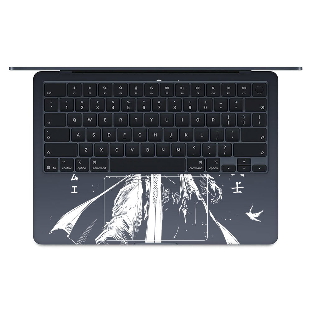Transparent Ghost Samurai Macbook Air 13 M5 2026 Laptop Skin