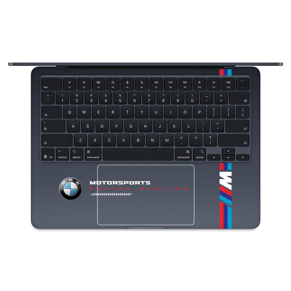 Transparent BMW Racing Graphic Macbook Air 13 M5 2026 Laptop Skin