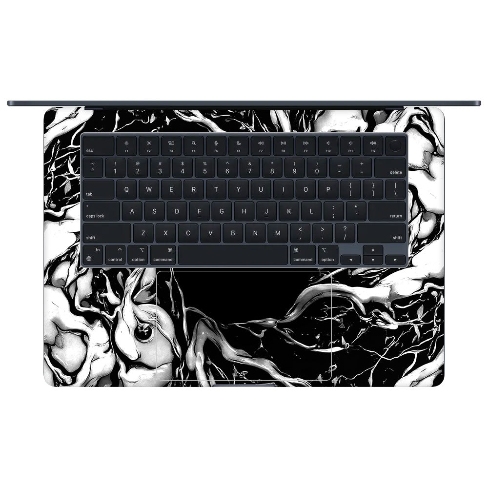 Spiderman Web Black MacBook Air 15 M3 2024 3D Laptop Skin