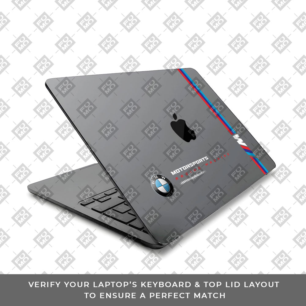 Transparent BMW Racing Graphic MacBook Air 15 M3 2024 Laptop Skin