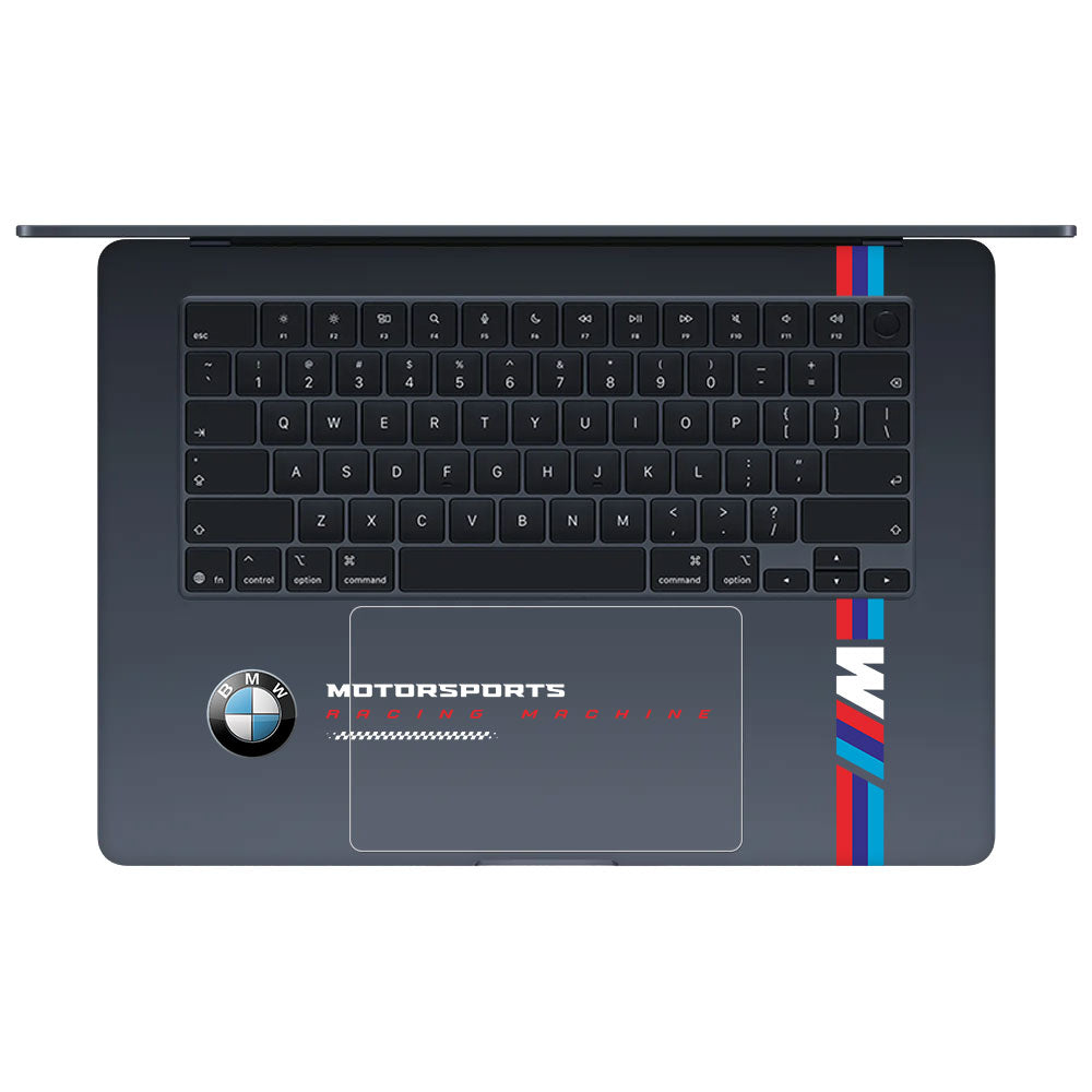 Transparent BMW Racing Graphic Macbook Air 15 M5 2026 Laptop Skin