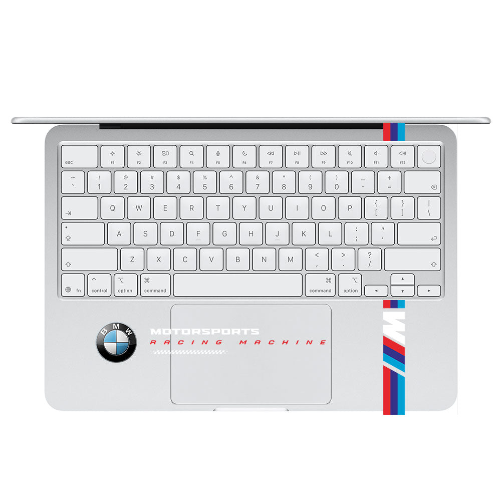Transparent BMW Racing Graphic MacBook Neo Laptop Skin