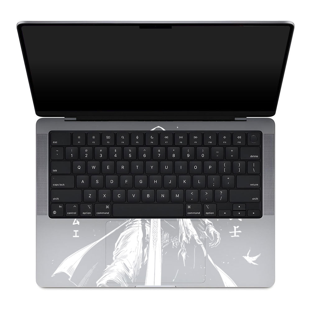 Transparent Ghost Samurai MacBook Pro 14 M1, M2, M3, M4 2021-2024 Laptop Skin