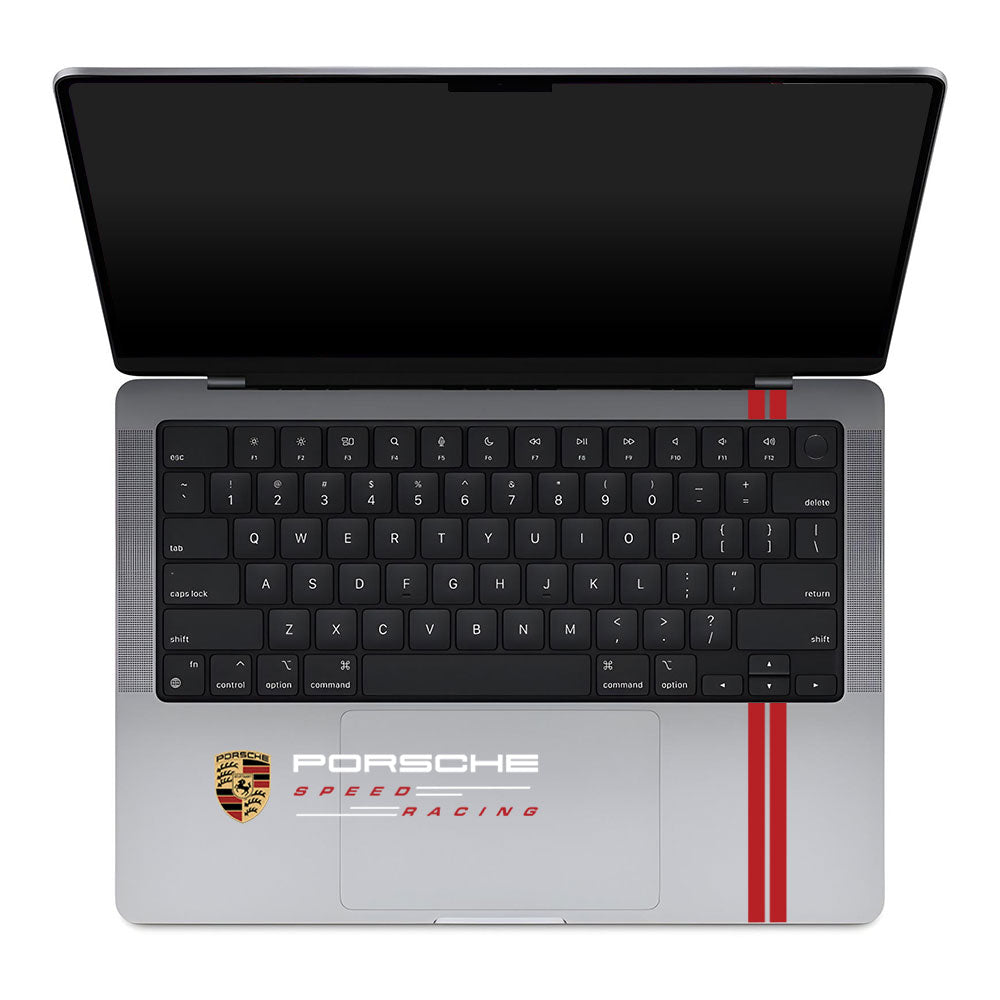 Transparent Porsche Motorsport Graphic MacBook Pro 14 M1, M2, M3, M4 2021-2024 Laptop Skin