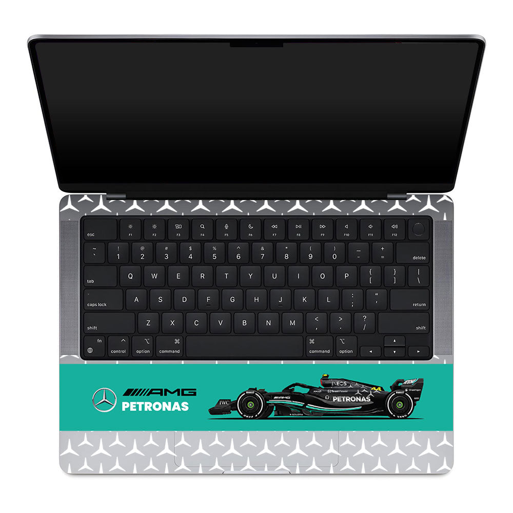 Transparent Mercedes AMG F1 MacBook Pro 14 M1, M2, M3, M4 2021-2024 Laptop Skin
