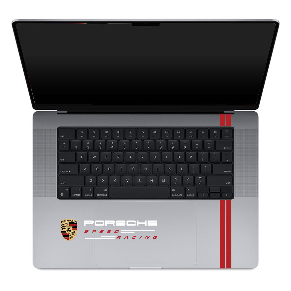 Transparent Porsche Motorsport Graphic MacBook Pro 16 M1, M2, M3, M4 2021-2024 Laptop Skin