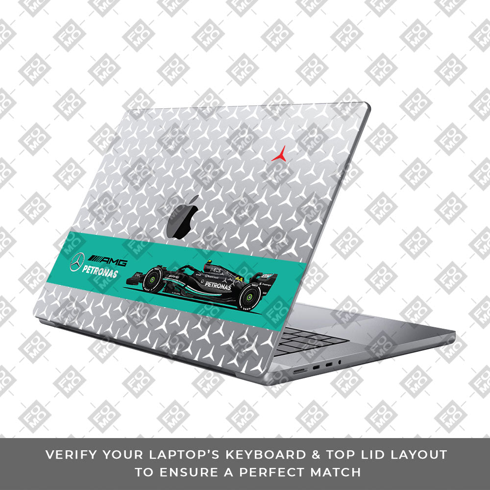 Transparent Mercedes AMG F1 MacBook Pro 16 M1, M2, M3, M4 2021-2024 Laptop Skin