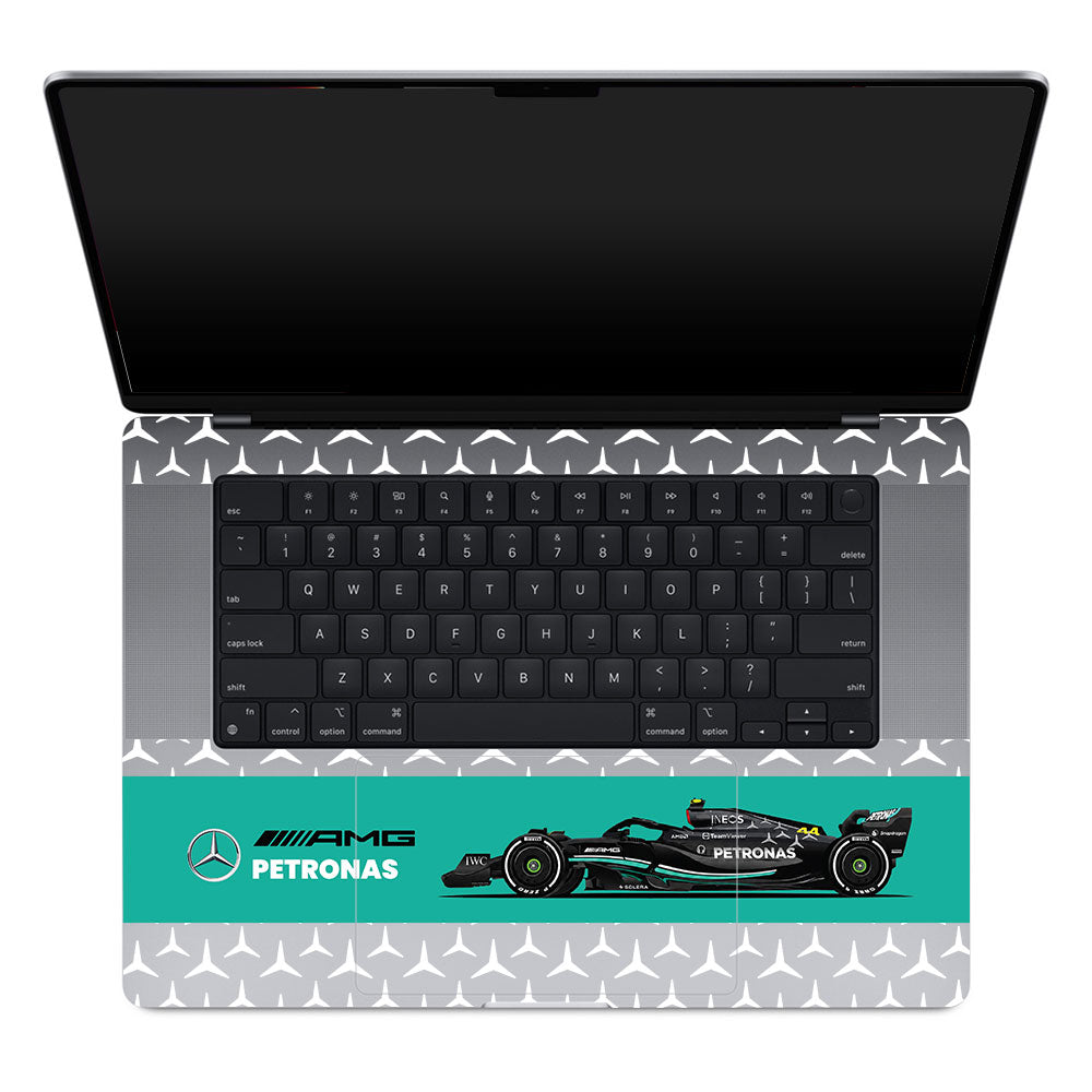 Transparent Mercedes AMG F1 MacBook Pro 16 M1, M2, M3, M4 2021-2024 Laptop Skin