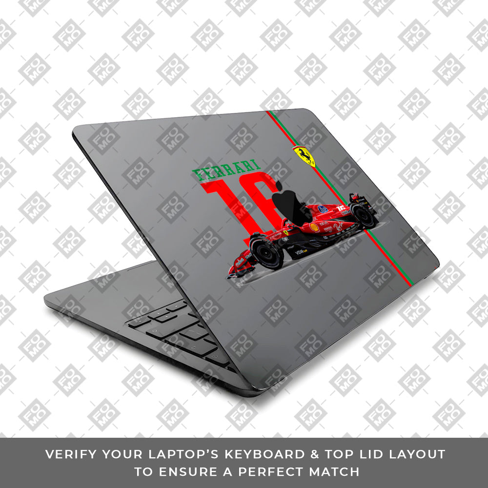 Transparent Ferrari Flame MacBook Air 13 M3 2024 Laptop Skin